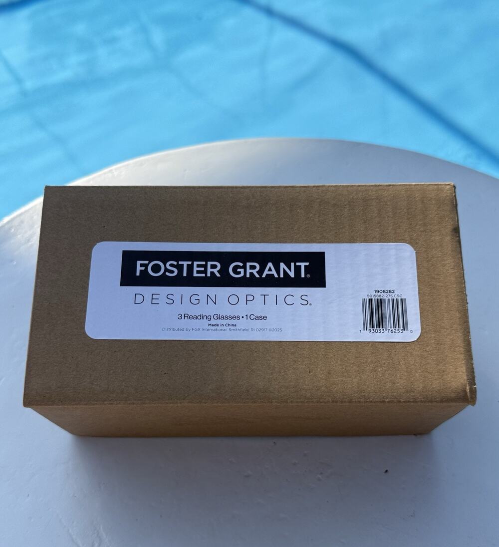 Foster Grant Design Optics +2.75 Reading Glasses 3 Pack Clear Navy Tortoise Case